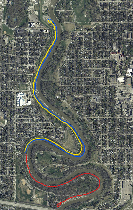 This image shows the ski trails at Lindenwood going up to Dike East.