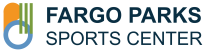 Fargo Parks Sports Center - Logo is Orange swish, blue circle, 3 horizontal green lines