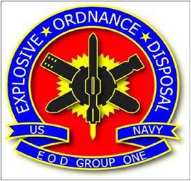 This image shows the logo for the Navy EOD Group 1.
