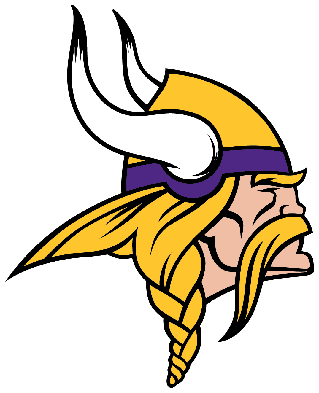 Minnesota Vikings Logo - Head of the Blonde Norseman with a horned vikings helmet 