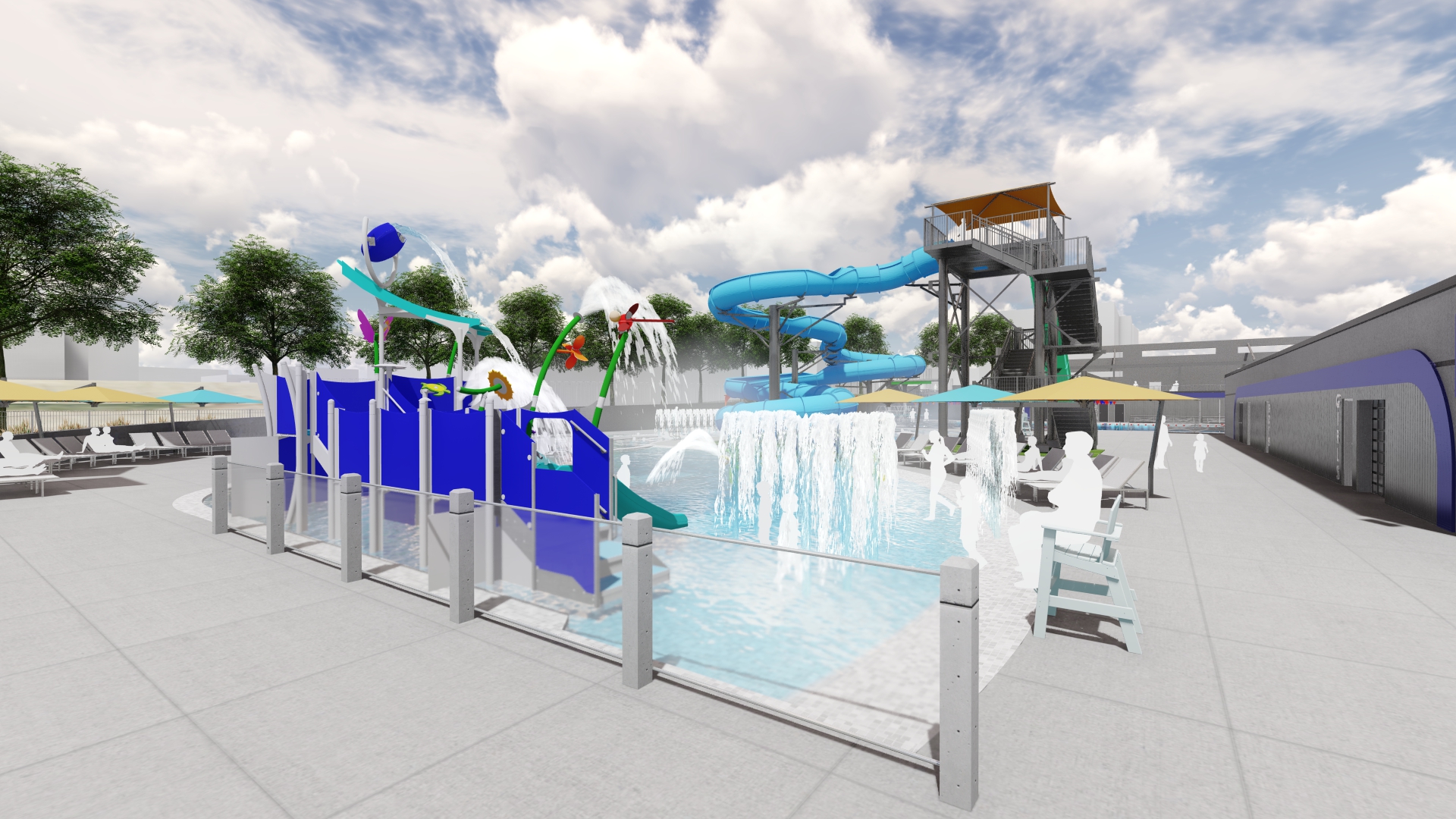 This is a rendering of Island Park Pool April 2023
