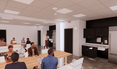 This image shows a rendering of the Fargo Sports Complex party room. 