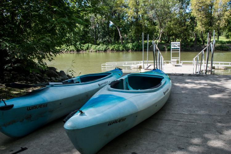 This image shows kayak rentals and launch at Forest River Park