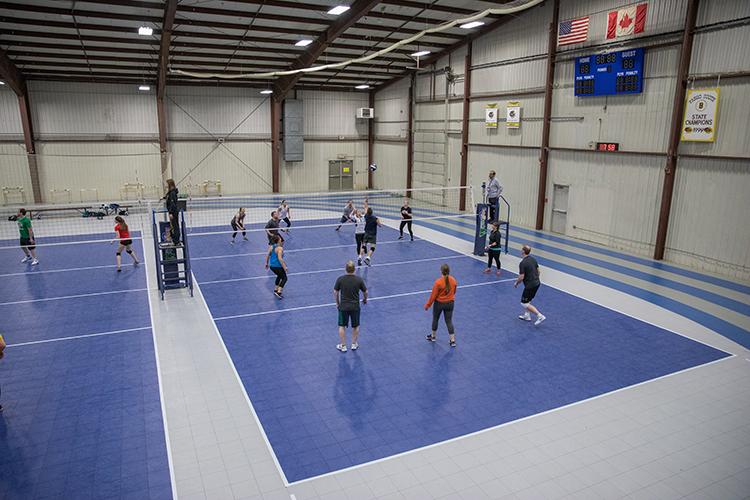 This image shows an overview of the volleyball court.