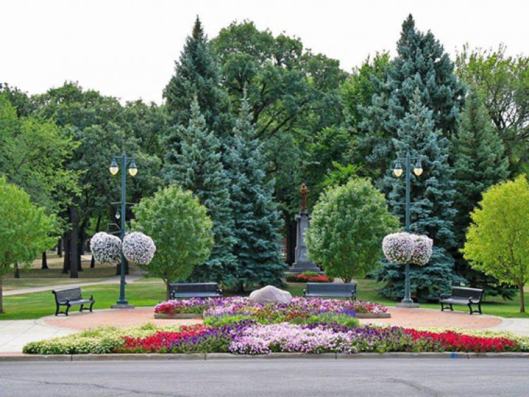 islandpark2015 This image shows a memorial garden at Island Park.