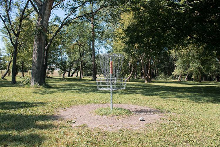 iwenparkdiscgolf2019 This image shows disc golf at Iwen Park.