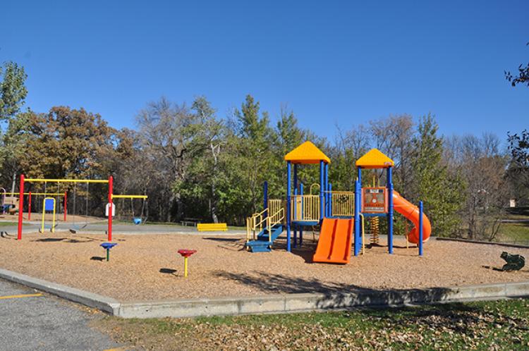 This image shows one of the playgrounds at Trollwood Park.