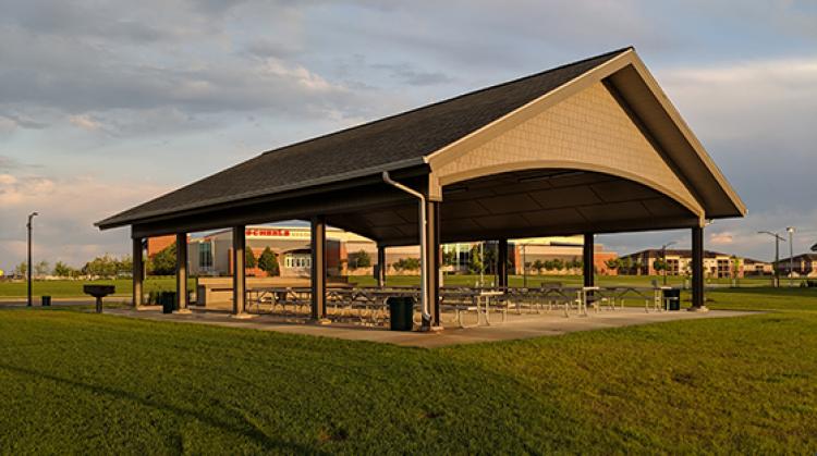 urbanplainsparkshelter2018_1 This image shows one of the large shelters at Urban Plains Park.