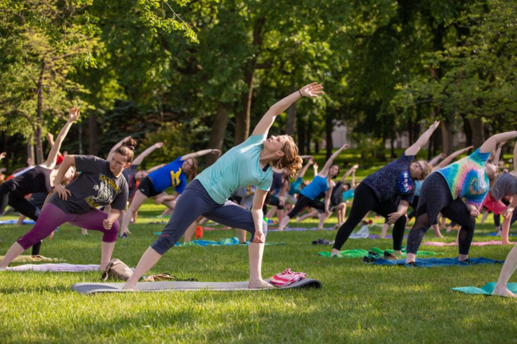 This image shows Yoga in the Park.