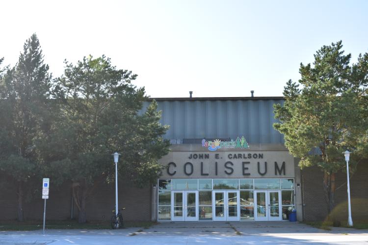 This image shows the outside of Coliseum