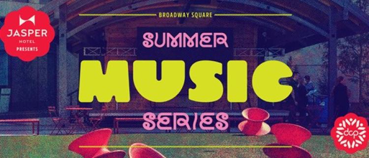 This is a graphic that says broadway square summer music series