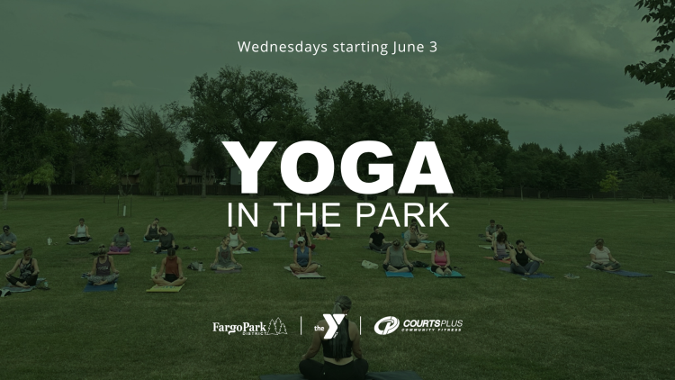 A yoga class in a park