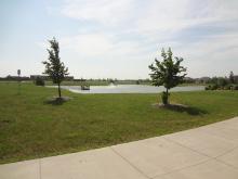 This image shows the fishing pond at Woodhaven North Park.