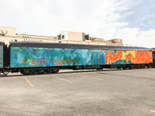 This image shows the train car at the Depot.