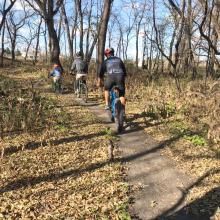 This image shows the Iwen Park mountain bike trail.