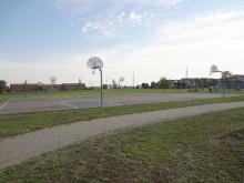 This image shows the basketball courts at Rabanus Park.