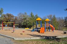 This image shows one of the playgrounds at Trollwood Park.