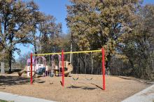 This image shows one of the playgrounds at Trollwood Park.
