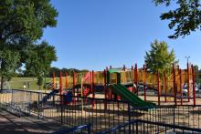 This image shows a playground at Mickelson Park