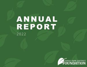 This image reads Annual Report 2022 with green background and green leaves