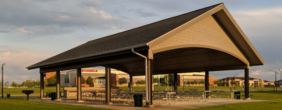 This image shows a shelter rental at Urban Plains. 