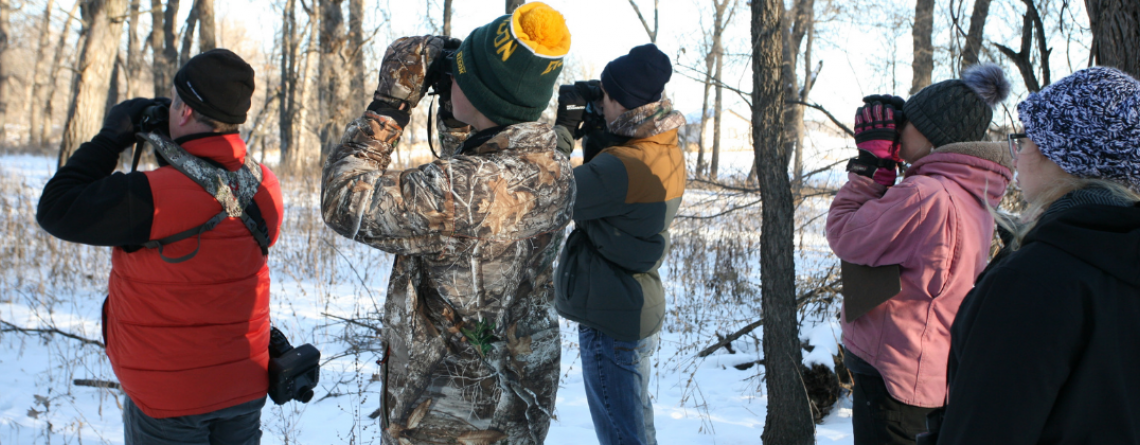 This image shows people at the Winter Birding Festival. 