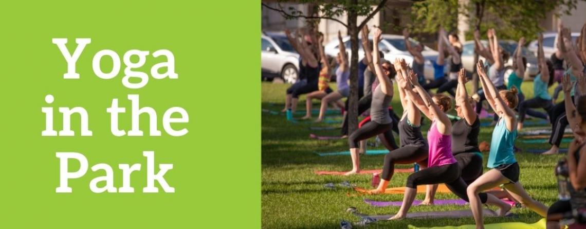 This image shows a graphic of Yoga in the Park.