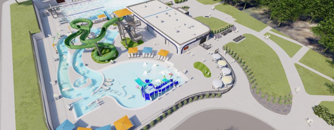 rendering of new island park pool facility 