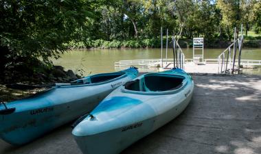 This image shows kayak rentals and launch at Forest River Park