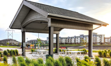 This image shows a shelter rental at Urban Plains.