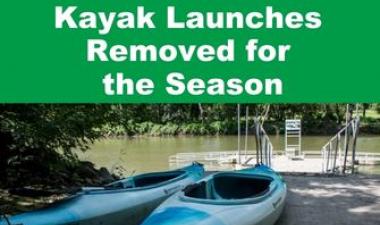 This image shows a graphic of the kayak launches being removed for the season.