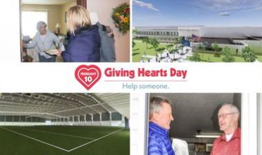 This image shows a Giving Hearts Day graphic. 