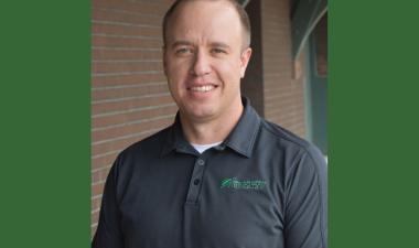 Image of Craig Bjur at the Depot with green color blocks on either side of the image