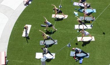 yoga class at Broadway Square