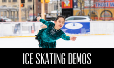 This image shows a Ice Skating Demos graphic. 