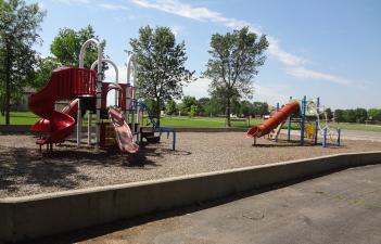 This image shows the playground at Milwaukee Trail South Park.