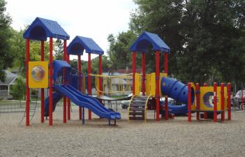 This image shows the playground at Horace Mann Park.