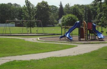 This image shows the playground at Jefferson West Park.