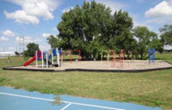 This image shows the playground at Unicorn Park.