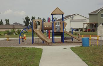 This image shows the playground at Autumn Fields Park.
