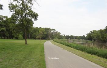 This image shows the trail at Burdick Park.