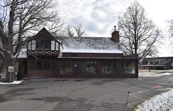 This image shows the exterior of the Edgewood Chalet.