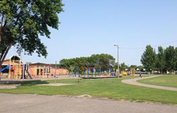 This image shows the playground at Longfellow Park.
