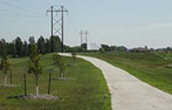 This image shows the trail at Timberline Park.