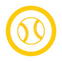 This image shows a softball icon. 