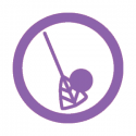 This image shows a broomball icon. 