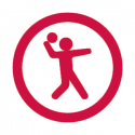 This image shows a broomball icon. 