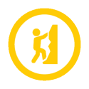This graphic shows a person climbing for Intro to Climbing