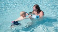 Swimming lessons at Davies Recreational Pool.