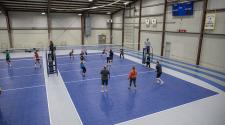 This image shows an overview of the volleyball court. 